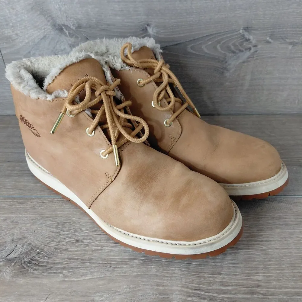 Timberland Richmond Ridge Boots Mens 11 Tan Leather Waterproof Mid Chukka Fleece
